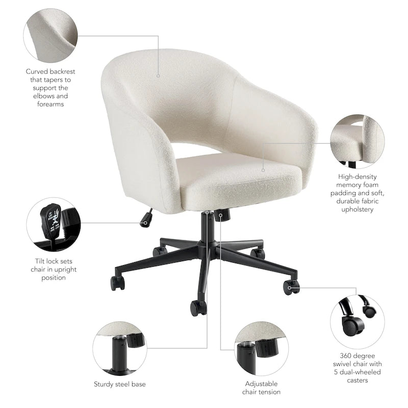 Chaise de bureau moderne Mid-Century pour le télétravail