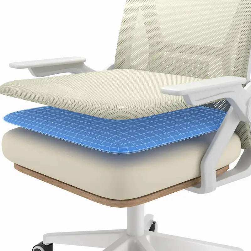 Chaise de bureau à dossier mi-haut avec soutien lombaire et accoudoirs, chaise ergonomique en maille pour ordinateur