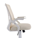 Chaise de bureau à dossier mi-haut avec soutien lombaire et accoudoirs, chaise ergonomique en maille pour ordinateur