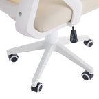 Chaise de bureau à dossier mi-haut avec soutien lombaire et accoudoirs, chaise ergonomique en maille pour ordinateur