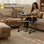 Bureau Table Plateau TV avec Porte-Gobelet Pliant Réglable pour Maison, Bureau, Pliable, Portable, Stable, Léger, Rangement