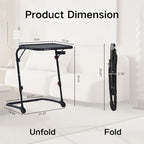 Bureau Table Plateau TV avec Porte-Gobelet Pliant Réglable pour Maison, Bureau, Pliable, Portable, Stable, Léger, Rangement