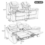 Causeuse inclinable manuelle de cinéma maison avec rangement dissimulé