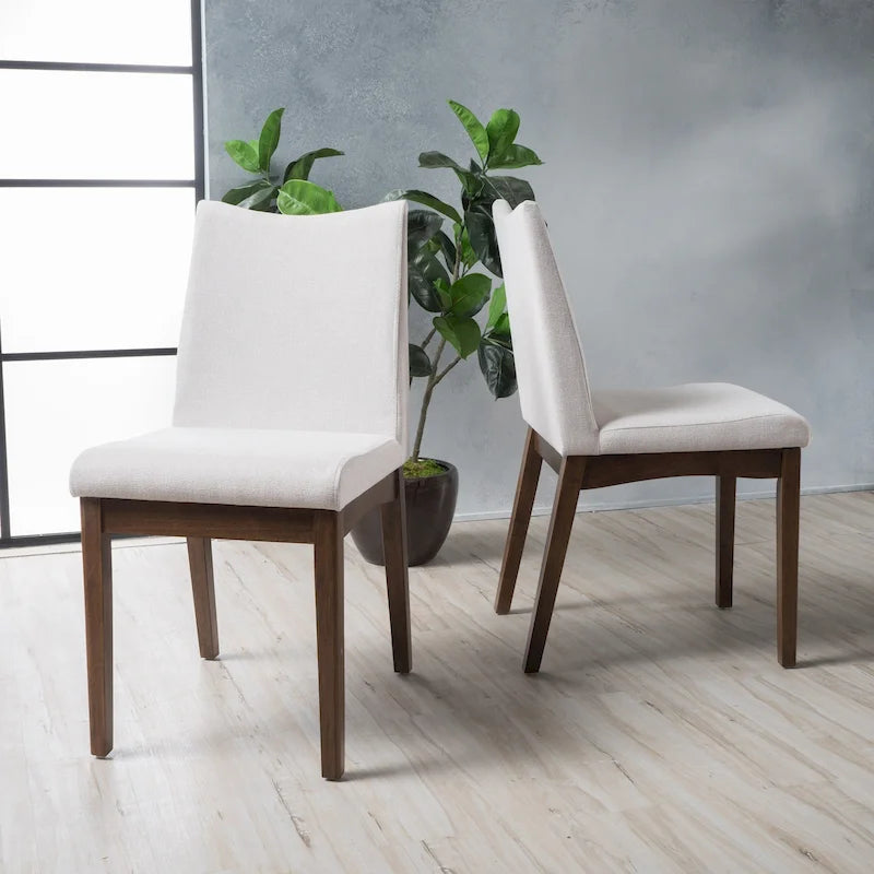 Chaise de salle à manger en tissu de style Mid-Century (lot de 2)
