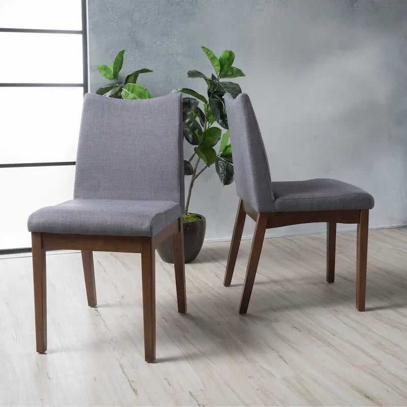 Chaise de salle à manger en tissu de style Mid-Century (lot de 2)