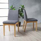 Chaise de salle à manger en tissu de style Mid-Century (lot de 2)