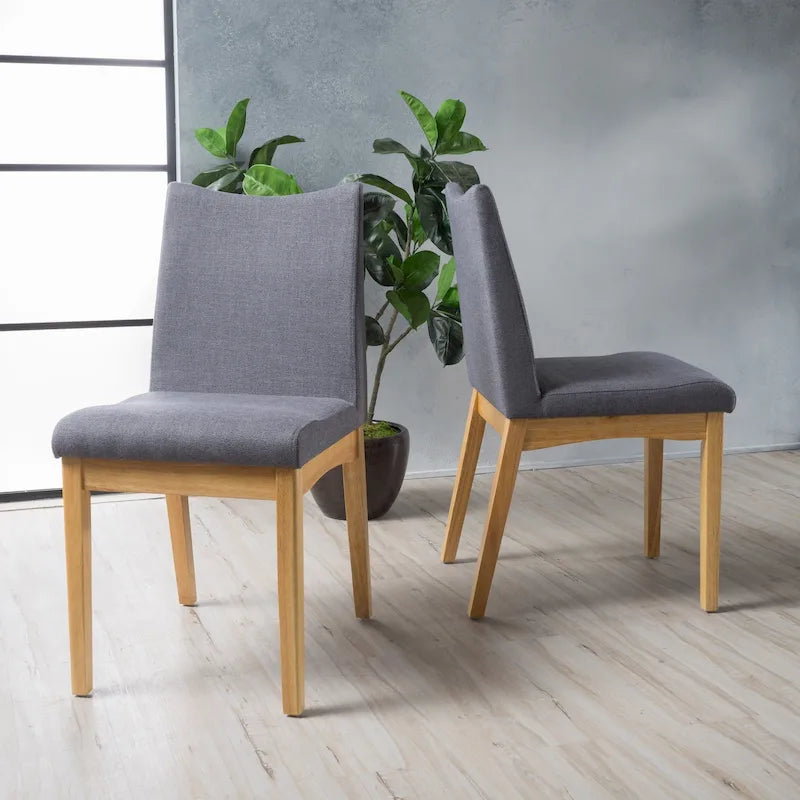 Chaise de salle à manger en tissu de style Mid-Century (lot de 2)
