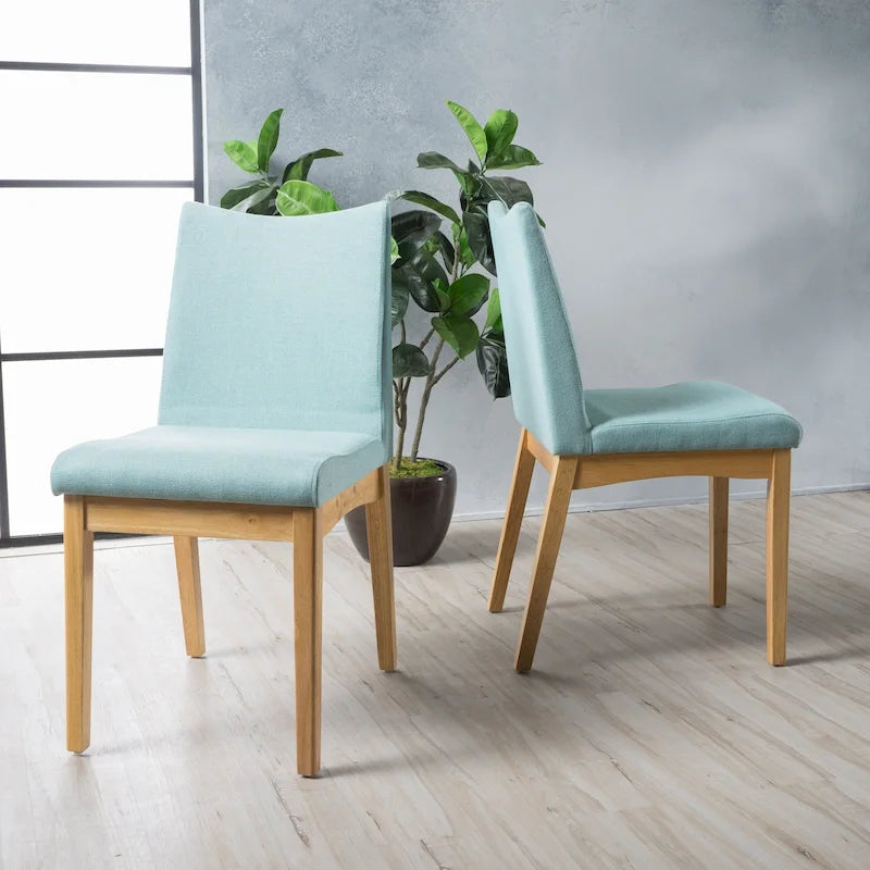 Chaise de salle à manger en tissu de style Mid-Century (lot de 2)