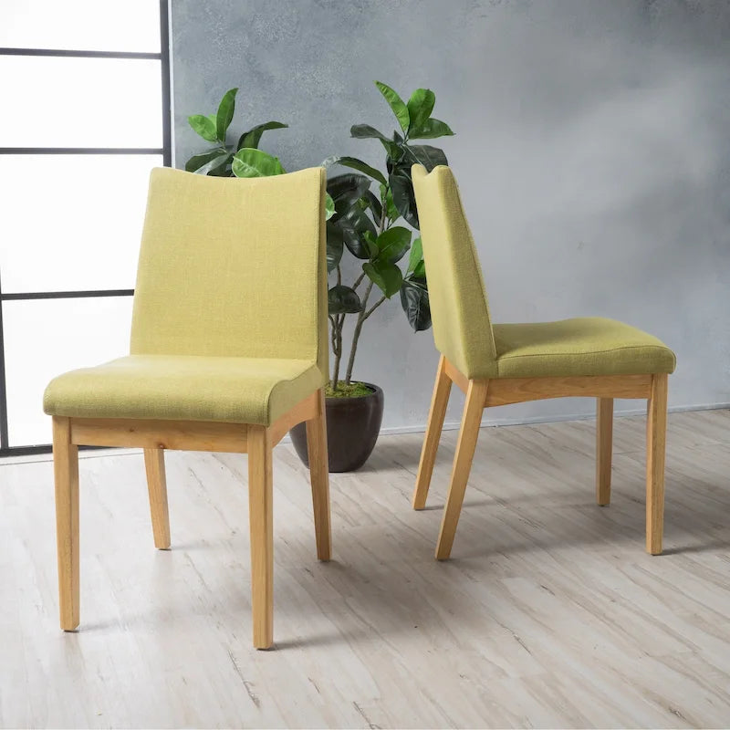 Chaise de salle à manger en tissu de style Mid-Century (lot de 2)