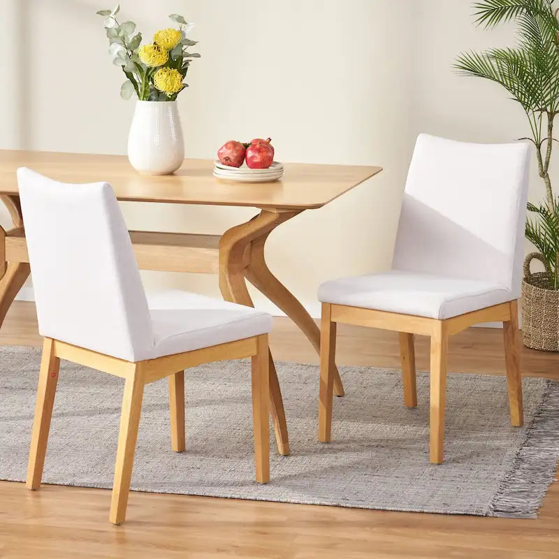 Chaise de salle à manger en tissu de style Mid-Century (lot de 2)