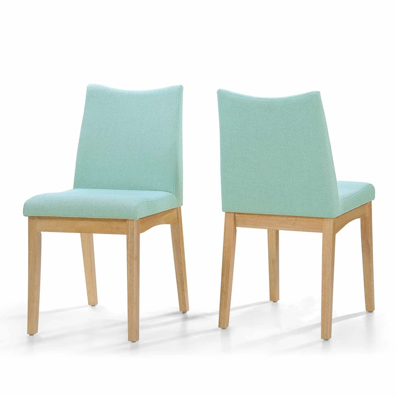 Chaise de salle à manger en tissu de style Mid-Century (lot de 2)