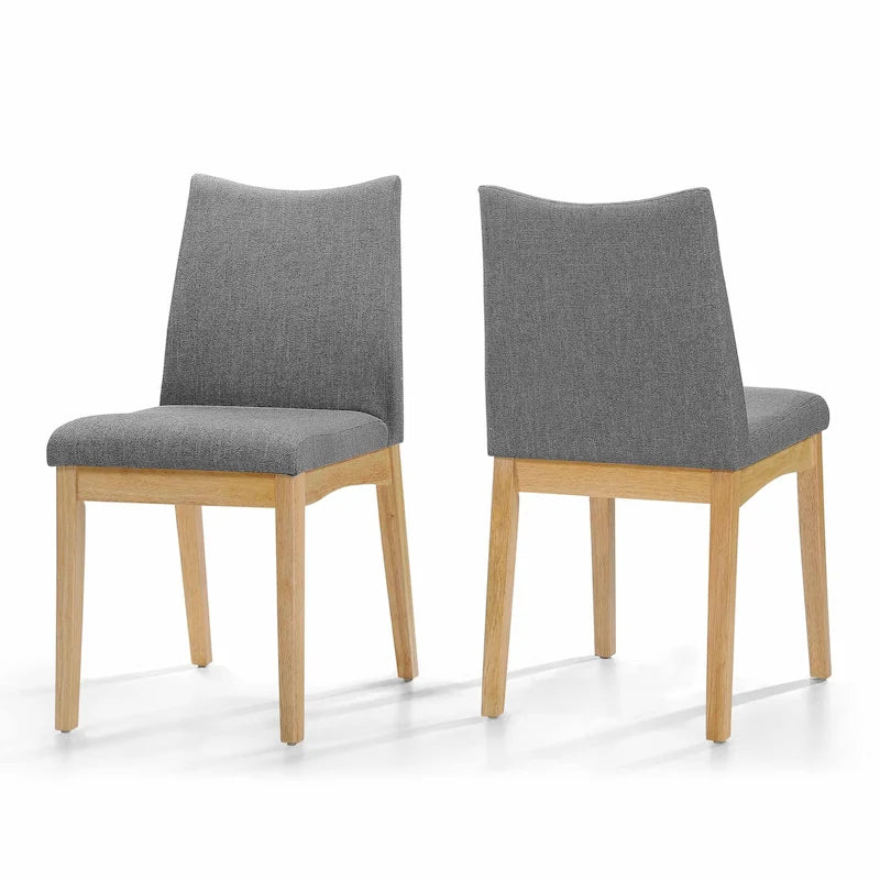 Chaise de salle à manger en tissu de style Mid-Century (lot de 2)
