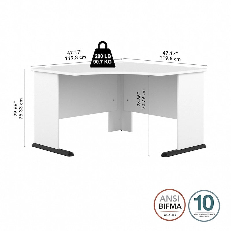 Un bureau d'angle informatique 48W