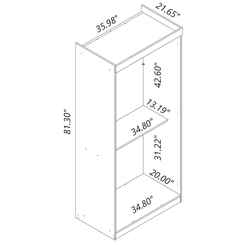 35.9 Armoire double ouverte moderne avec 2 tringles de suspension