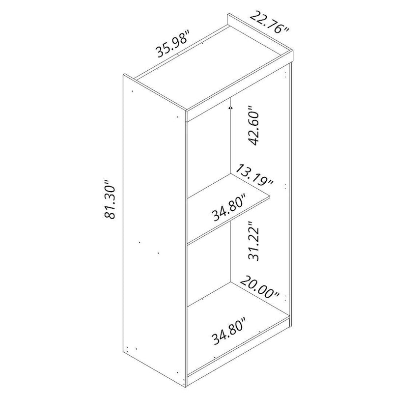 35.9 Armoire double ouverte moderne avec 2 tringles de suspension