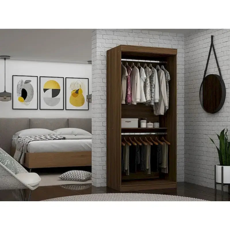 35.9 Armoire double ouverte moderne avec 2 tringles de suspension