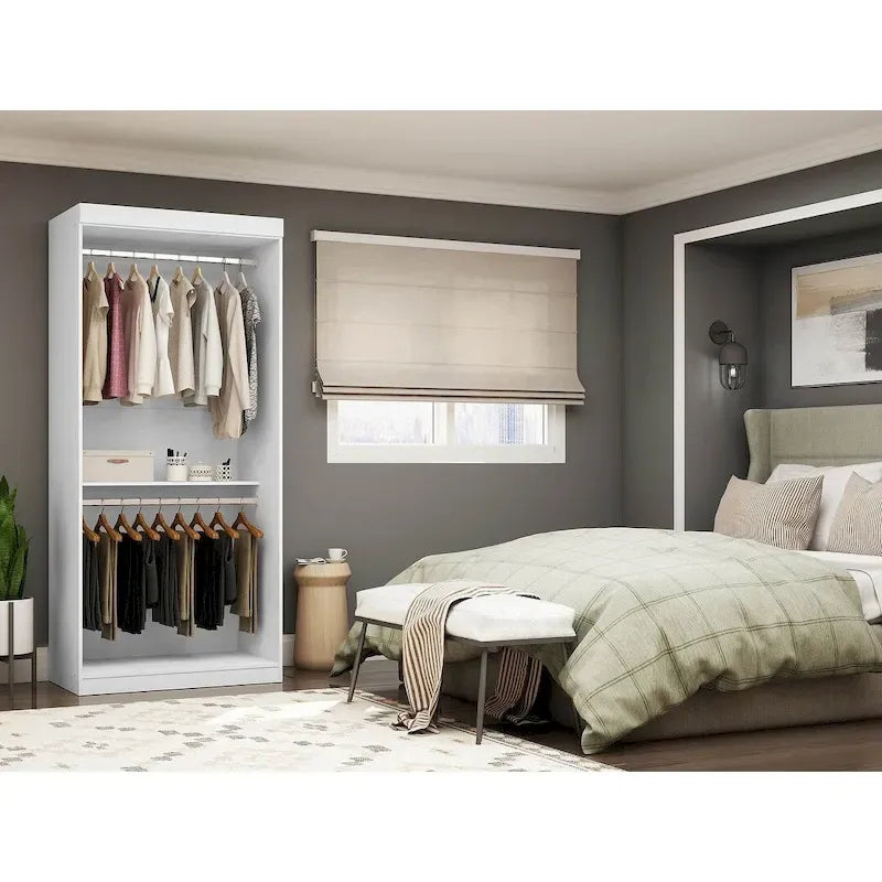 35.9 Armoire double ouverte moderne avec 2 tringles de suspension
