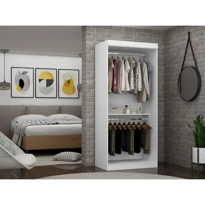 35.9 Armoire double ouverte moderne avec 2 tringles de suspension