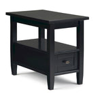 TABLE D'APPOINT ÉTROITE RECTANGULAIRE TRANSITIONNELLE EN BOIS MASSIF de 14 POUCES de Large - 14 Pouces de large