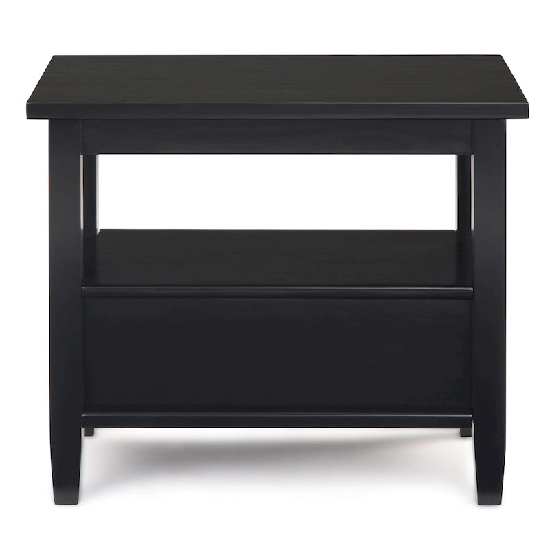 TABLE D'APPOINT ÉTROITE RECTANGULAIRE TRANSITIONNELLE EN BOIS MASSIF de 14 POUCES de Large - 14 Pouces de large