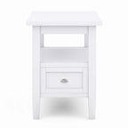 TABLE D'APPOINT ÉTROITE RECTANGULAIRE TRANSITIONNELLE EN BOIS MASSIF de 14 POUCES de Large - 14 Pouces de large