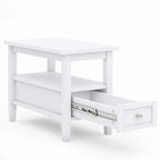 TABLE D'APPOINT ÉTROITE RECTANGULAIRE TRANSITIONNELLE EN BOIS MASSIF de 14 POUCES de Large - 14 Pouces de large