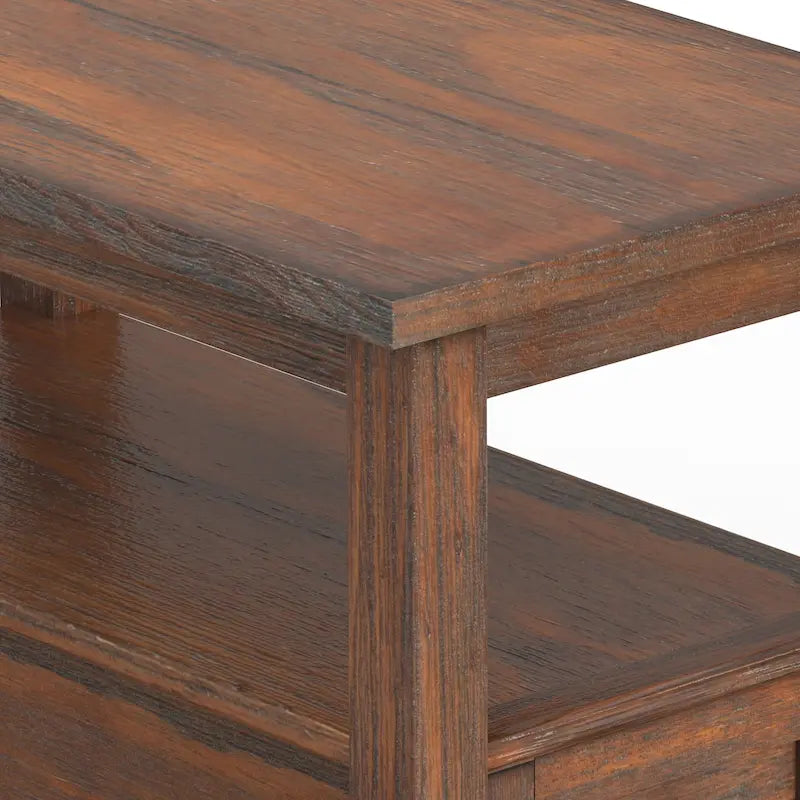 TABLE D'APPOINT ÉTROITE RECTANGULAIRE TRANSITIONNELLE EN BOIS MASSIF de 14 POUCES de Large - 14 Pouces de large