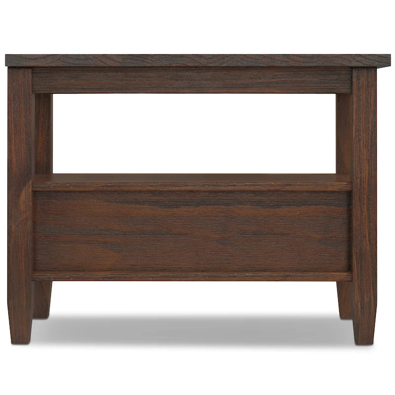 TABLE D'APPOINT ÉTROITE RECTANGULAIRE TRANSITIONNELLE EN BOIS MASSIF de 14 POUCES de Large - 14 Pouces de large