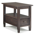 TABLE D'APPOINT ÉTROITE RECTANGULAIRE TRANSITIONNELLE EN BOIS MASSIF de 14 POUCES de Large - 14 Pouces de large