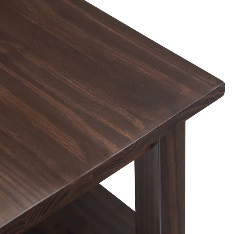 TABLE D'APPOINT ÉTROITE RECTANGULAIRE TRANSITIONNELLE EN BOIS MASSIF de 14 POUCES de Large - 14 Pouces de large