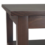 TABLE D'APPOINT ÉTROITE RECTANGULAIRE TRANSITIONNELLE EN BOIS MASSIF de 14 POUCES de Large - 14 Pouces de large