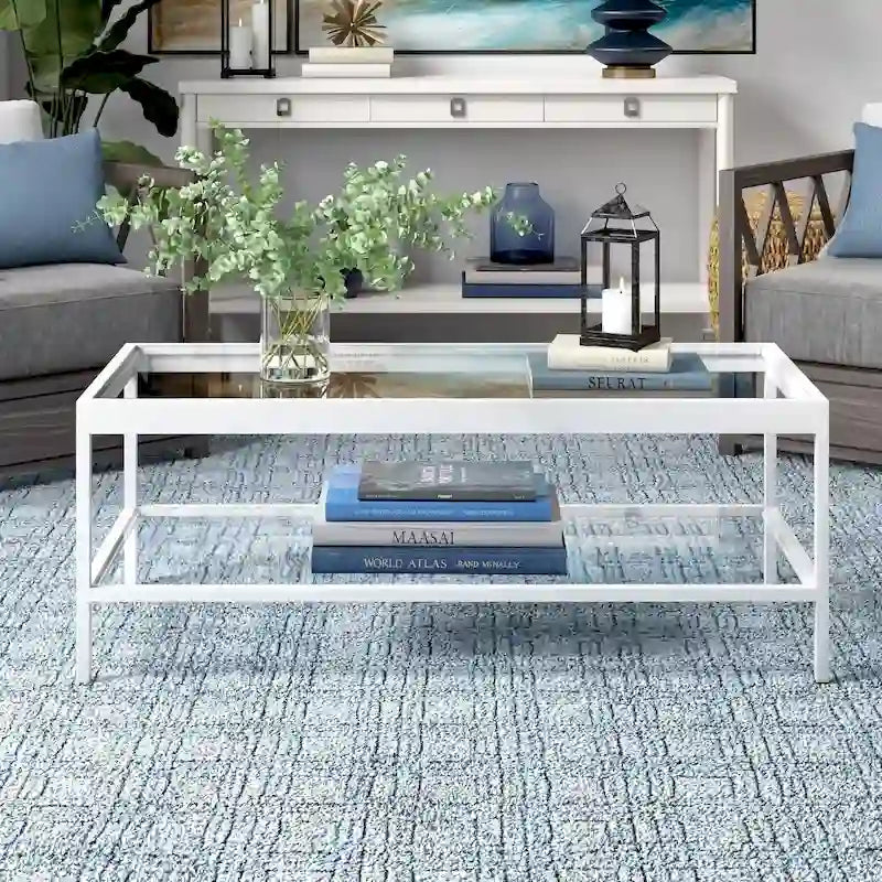 Table basse en métal et verre