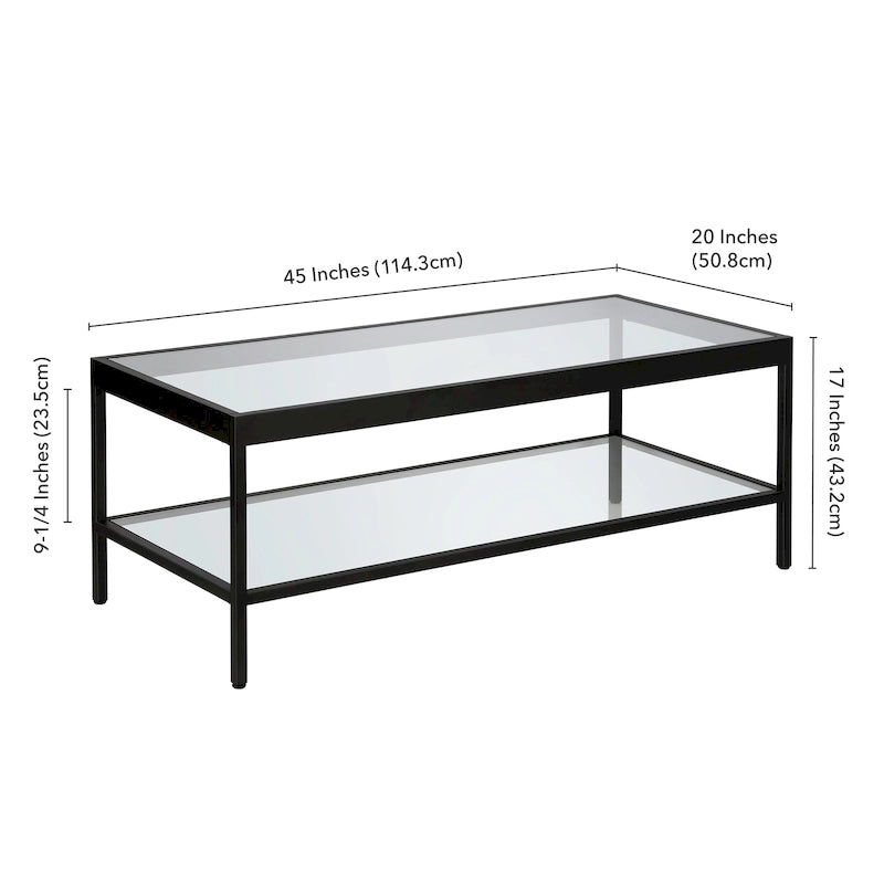Table basse en métal et verre