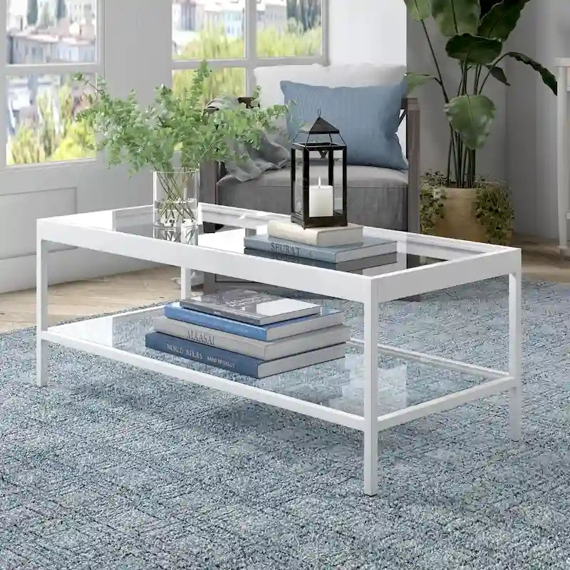 Table basse en métal et verre