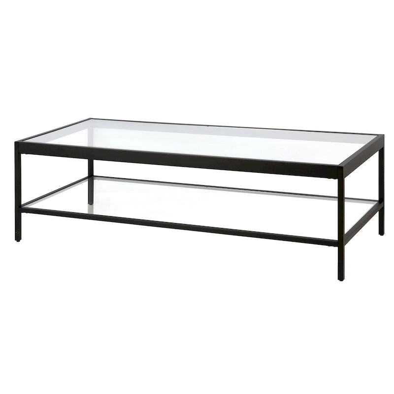 Table basse en métal et verre