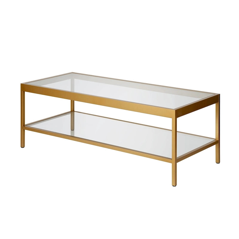 Table basse en métal et verre