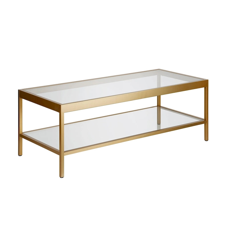 Table basse en métal et verre