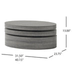 Table basse ovale en bois pivotante