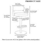 Tabouret de bar en velours réglable en hauteur et pivotant