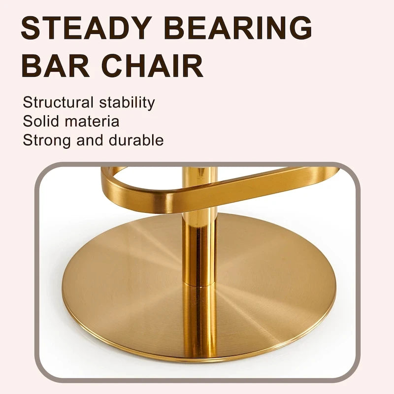 Tabouret de bar en velours réglable en hauteur et pivotant