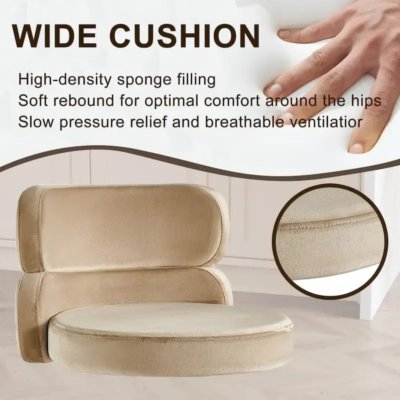 Tabouret de bar en velours réglable en hauteur et pivotant