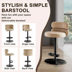 Tabouret de bar en velours réglable en hauteur et pivotant