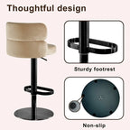 Tabouret de bar en velours réglable en hauteur et pivotant