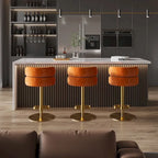 Tabouret de bar en velours réglable en hauteur et pivotant