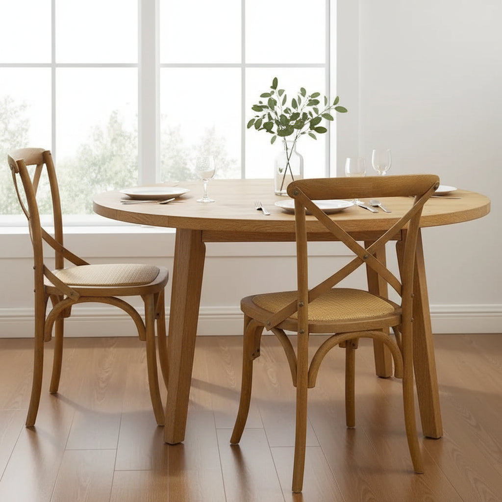 Tabouret de comptoir rustique à dossier croisé