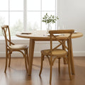 Tabouret de comptoir rustique à dossier croisé