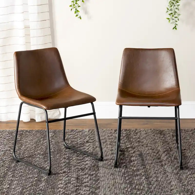 Chaise de salle à manger en similicuir (lot de 2)