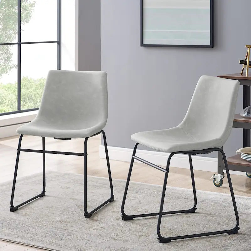 Chaise de salle à manger en similicuir (lot de 2)