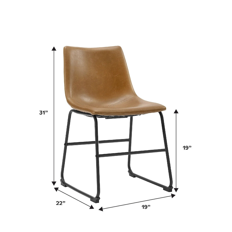 Chaise de salle à manger en similicuir (lot de 2)