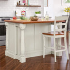 Îlot de cuisine en bois blanc cassé par - 48 x 36 x 25